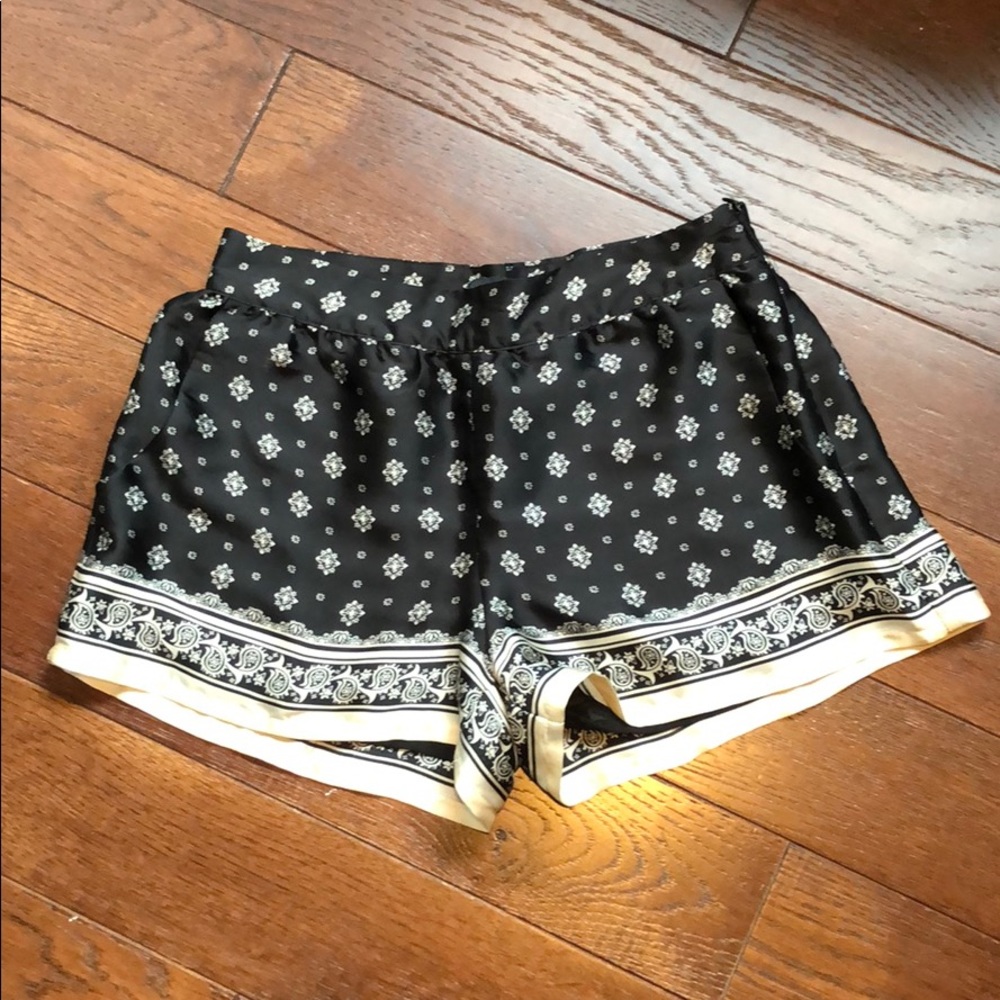 Satin shorts, zipper on side, size 24